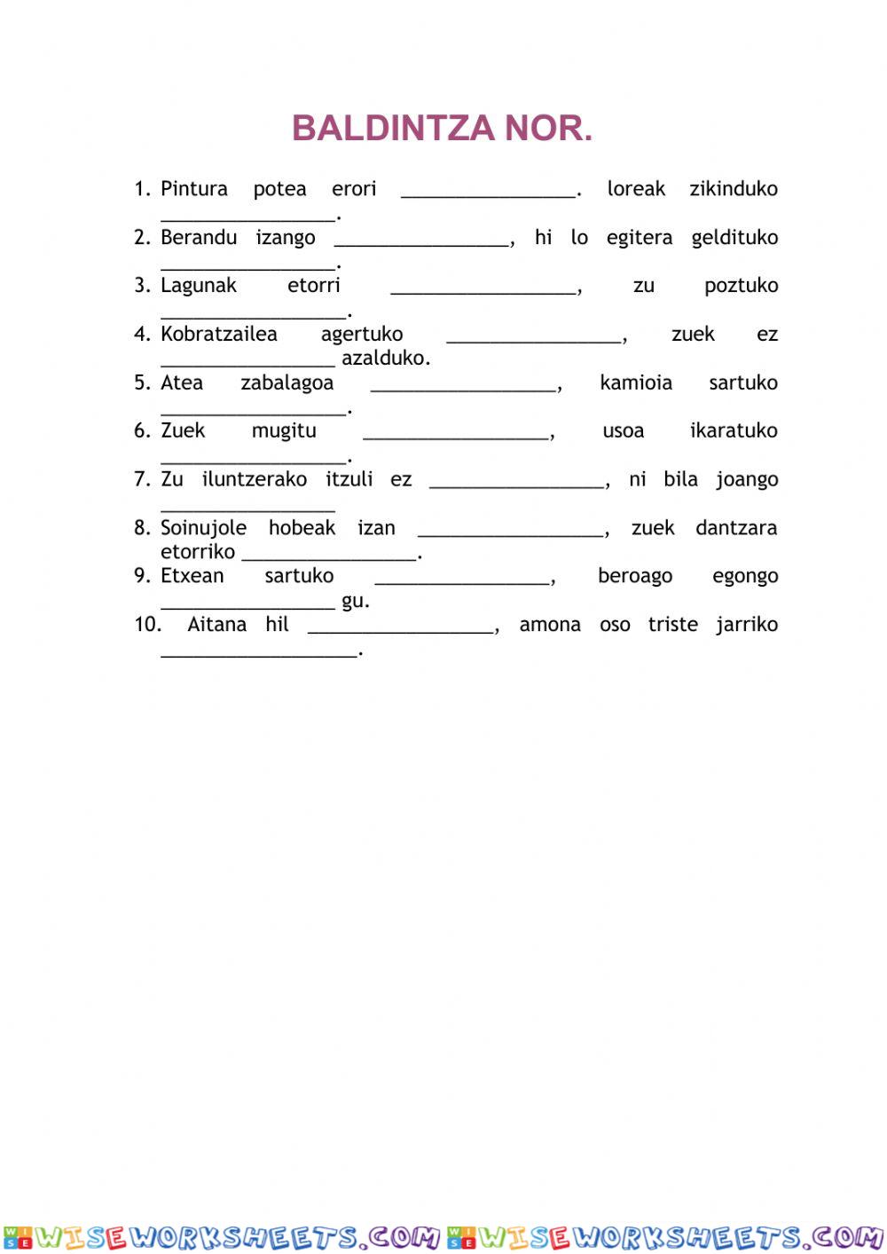 worksheet