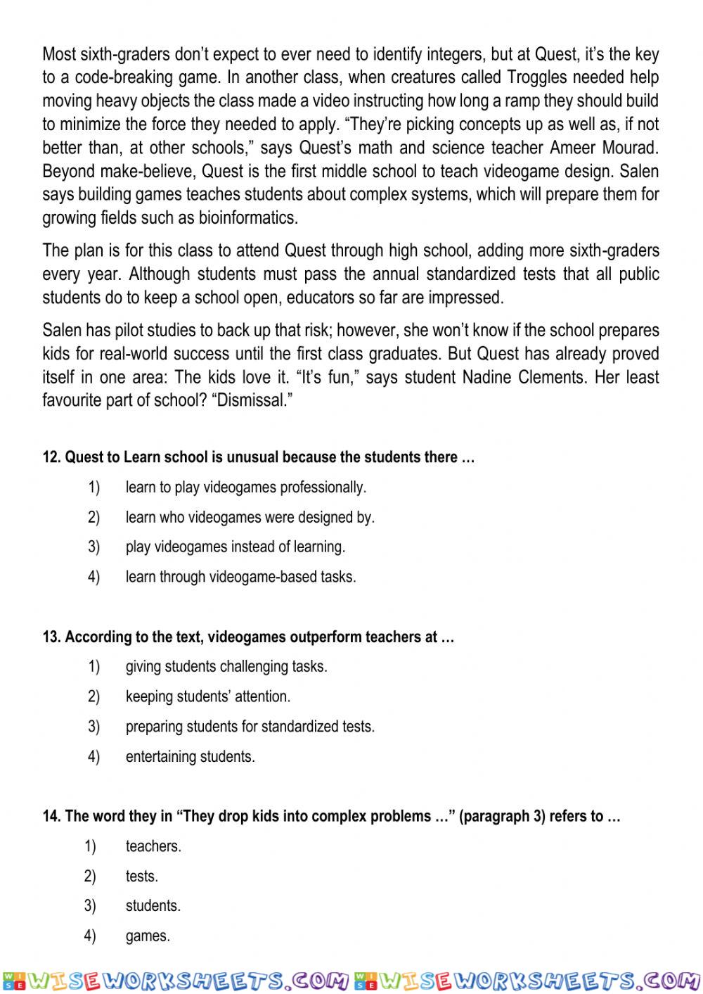 worksheet
