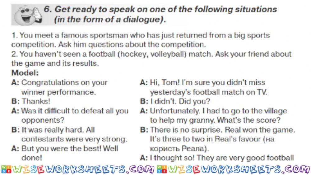 Sport dialogue