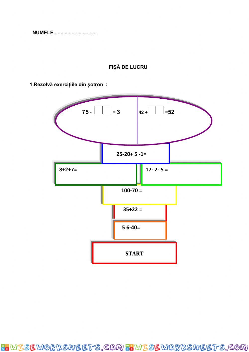 Fișă matematică