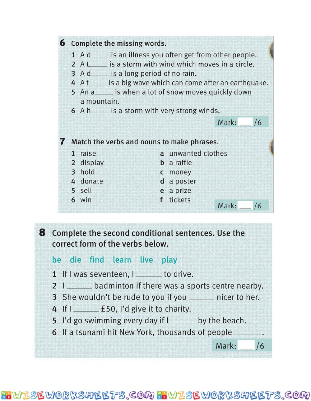 Revision Unit 8 Grade 8