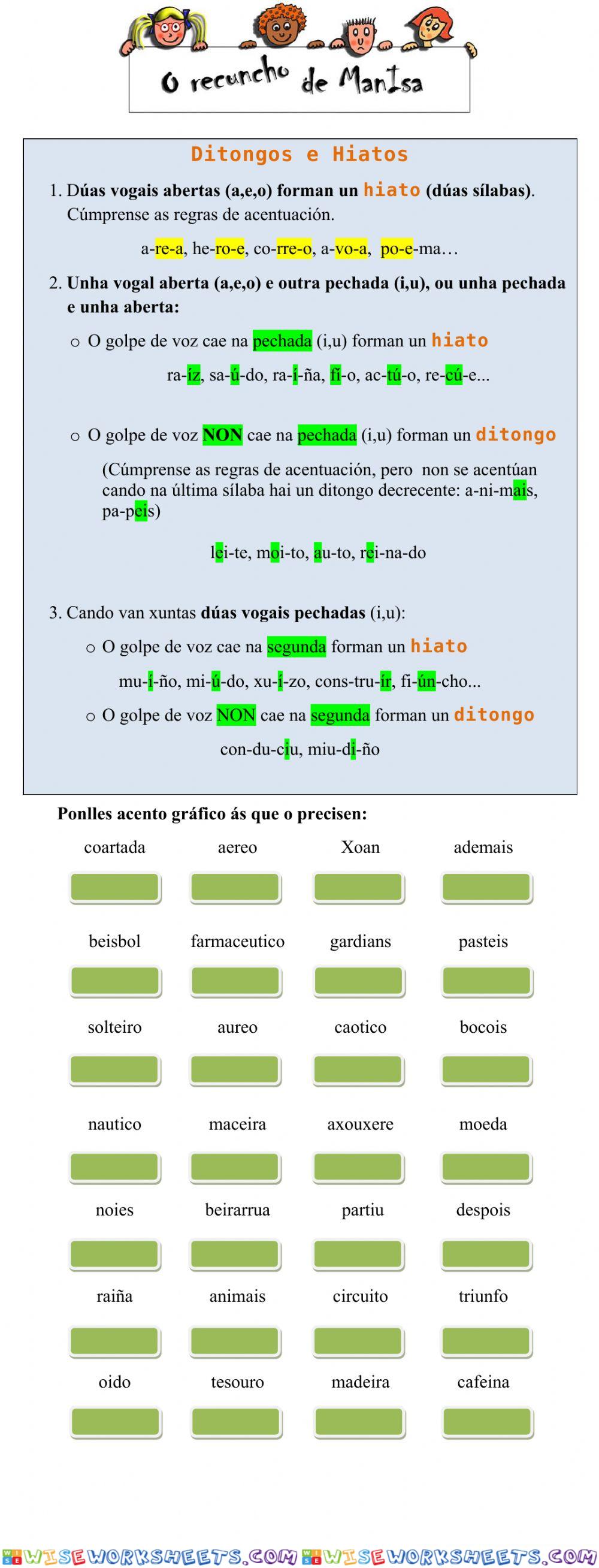 Acentuación hiatos e ditongos