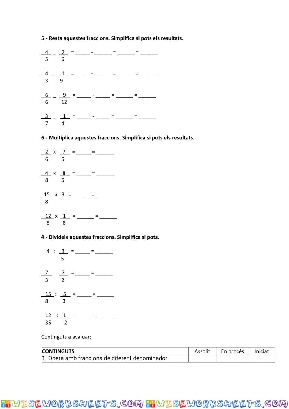 worksheet