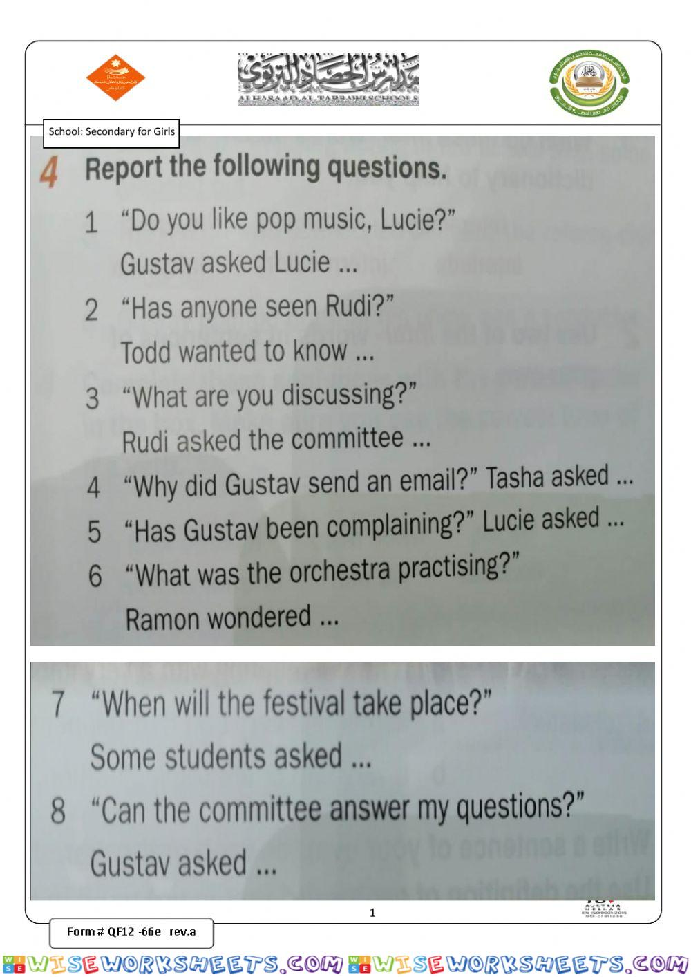 Reported questions