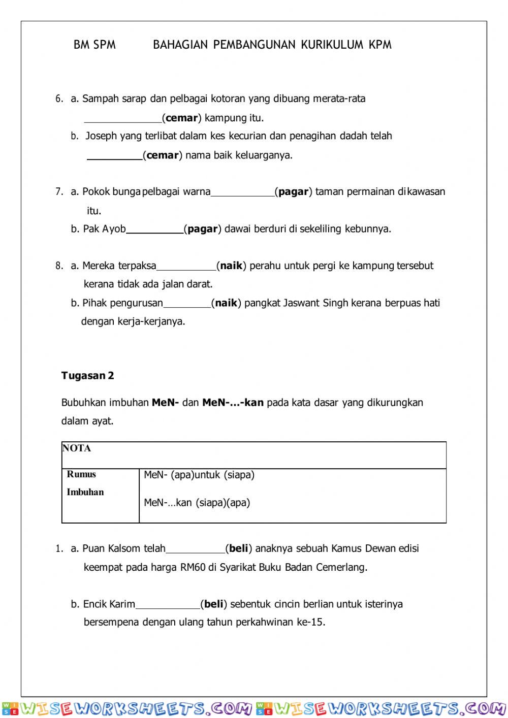 worksheet