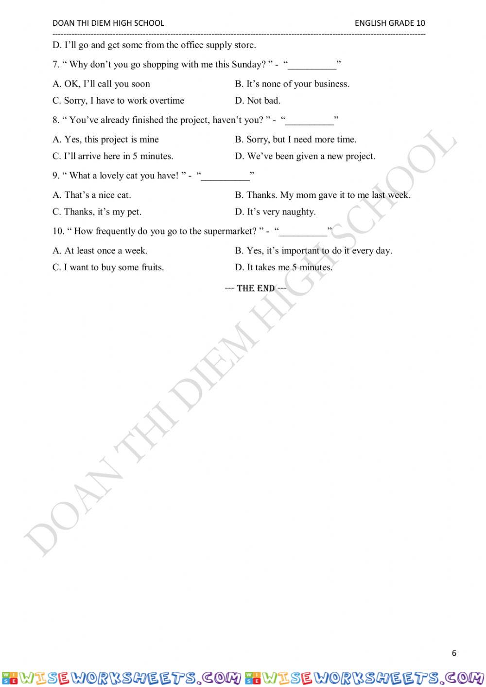 worksheet