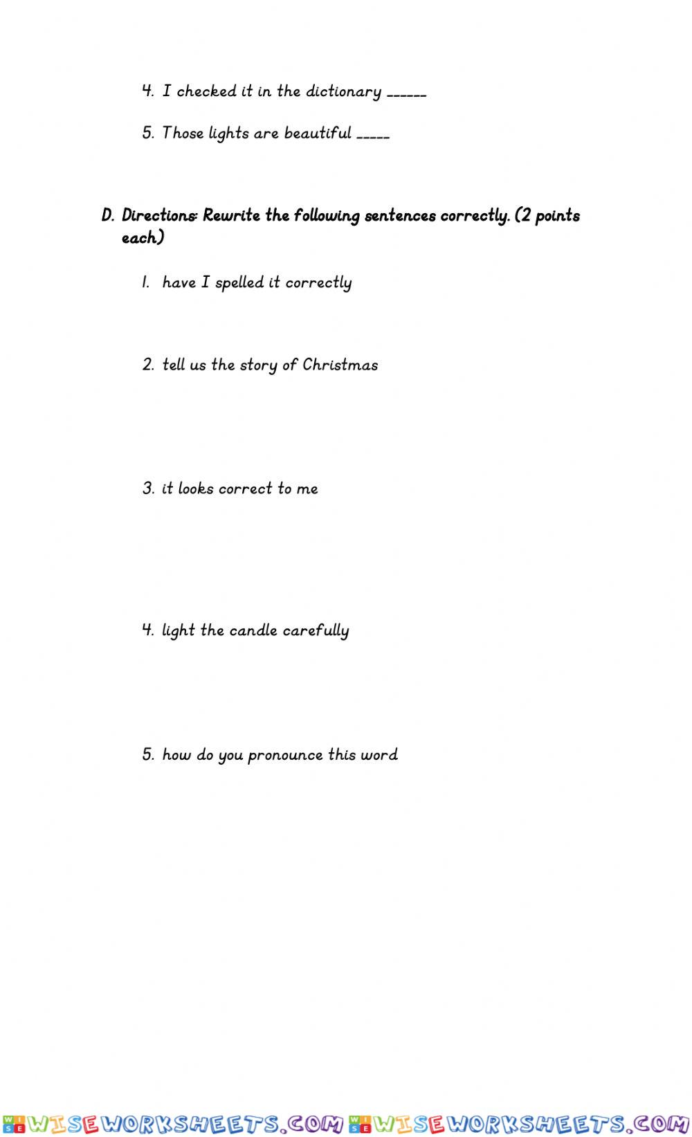 worksheet