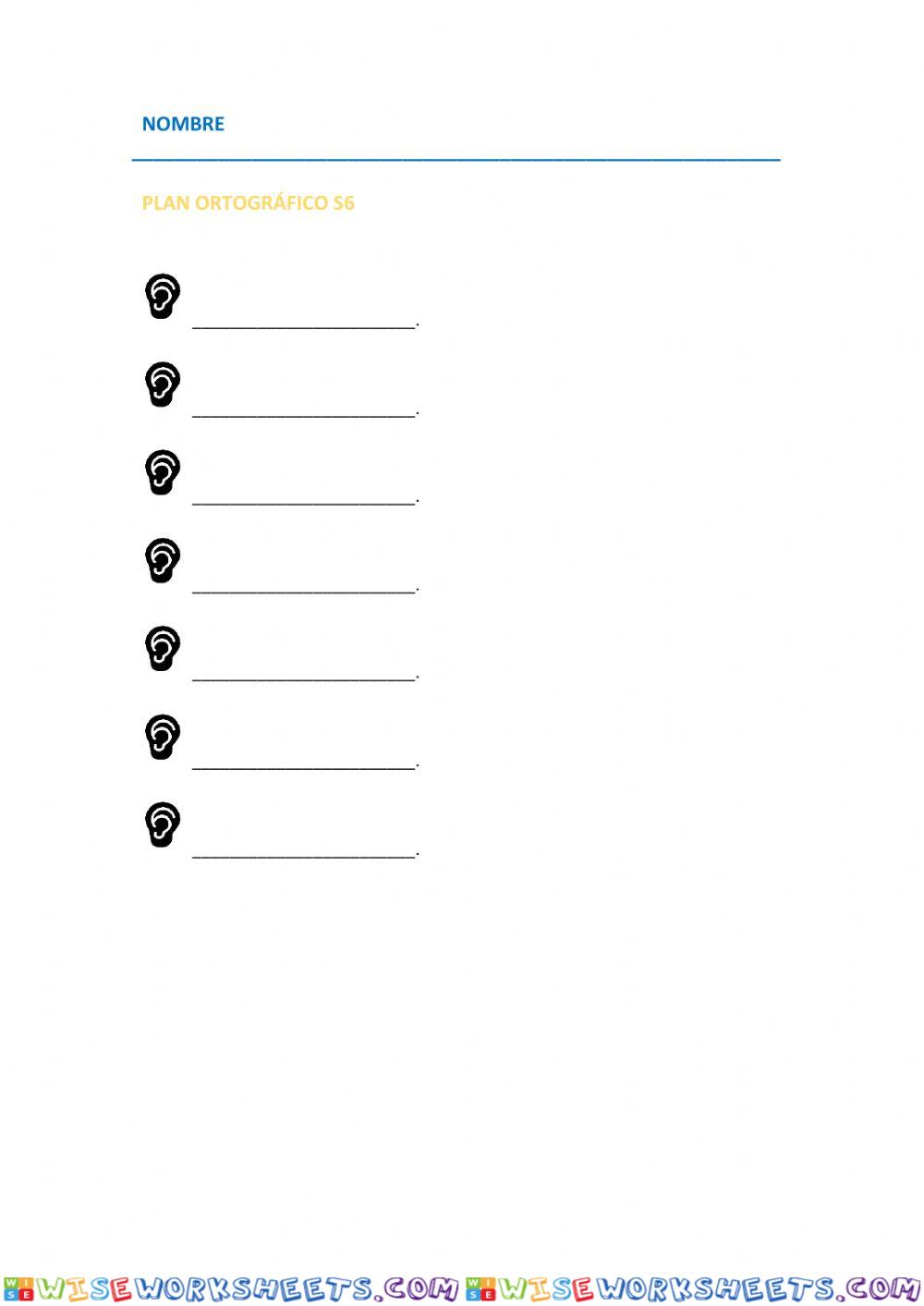 Plan ortográfico - Semana 6