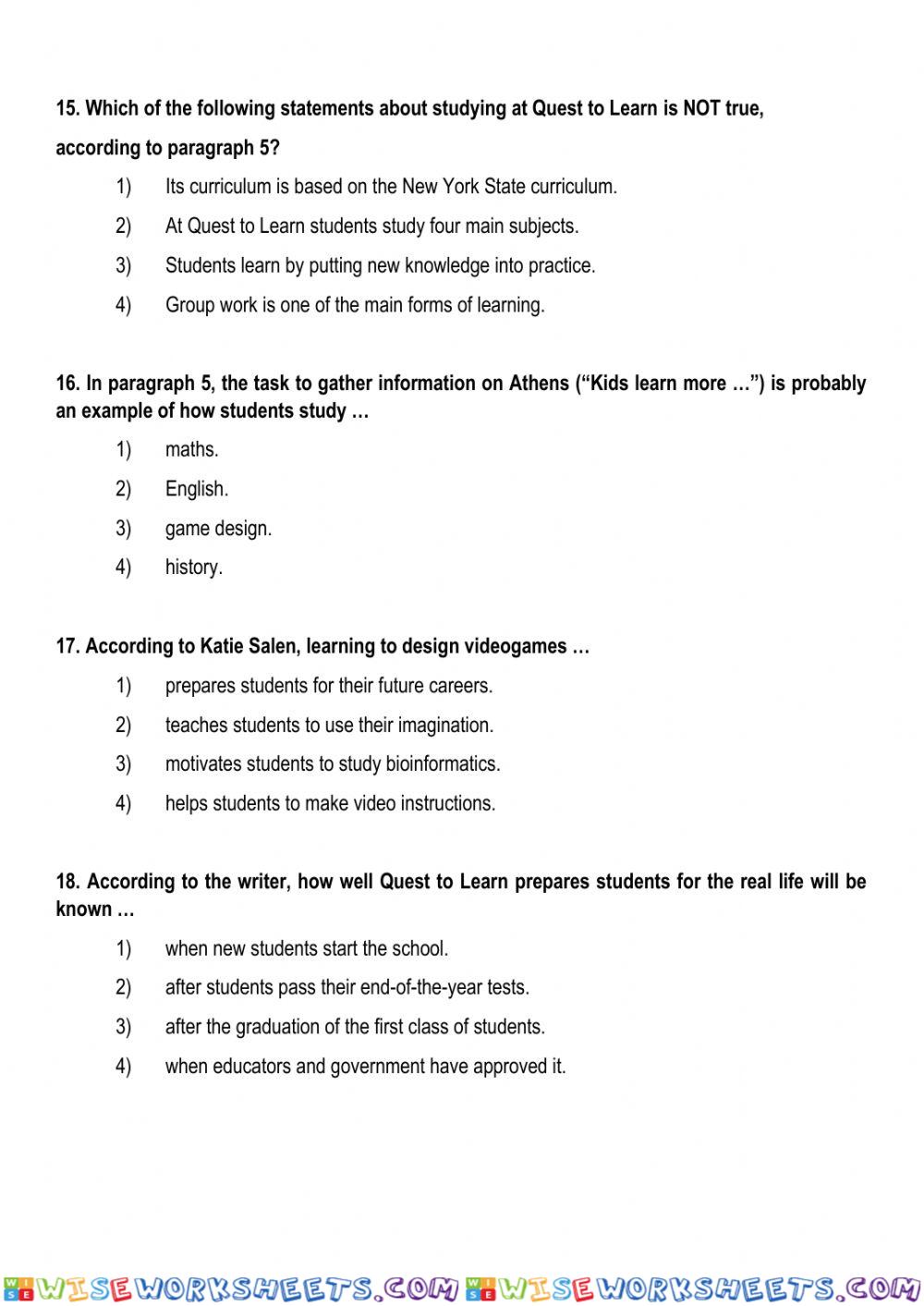 worksheet