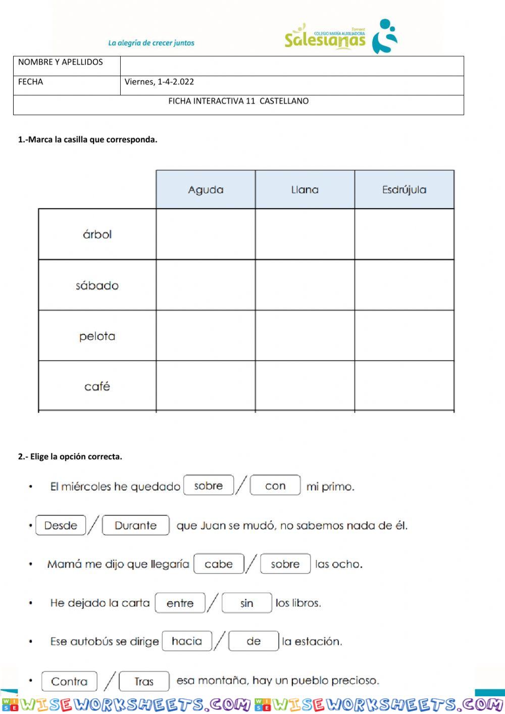 Ficha 11 (Lengua)