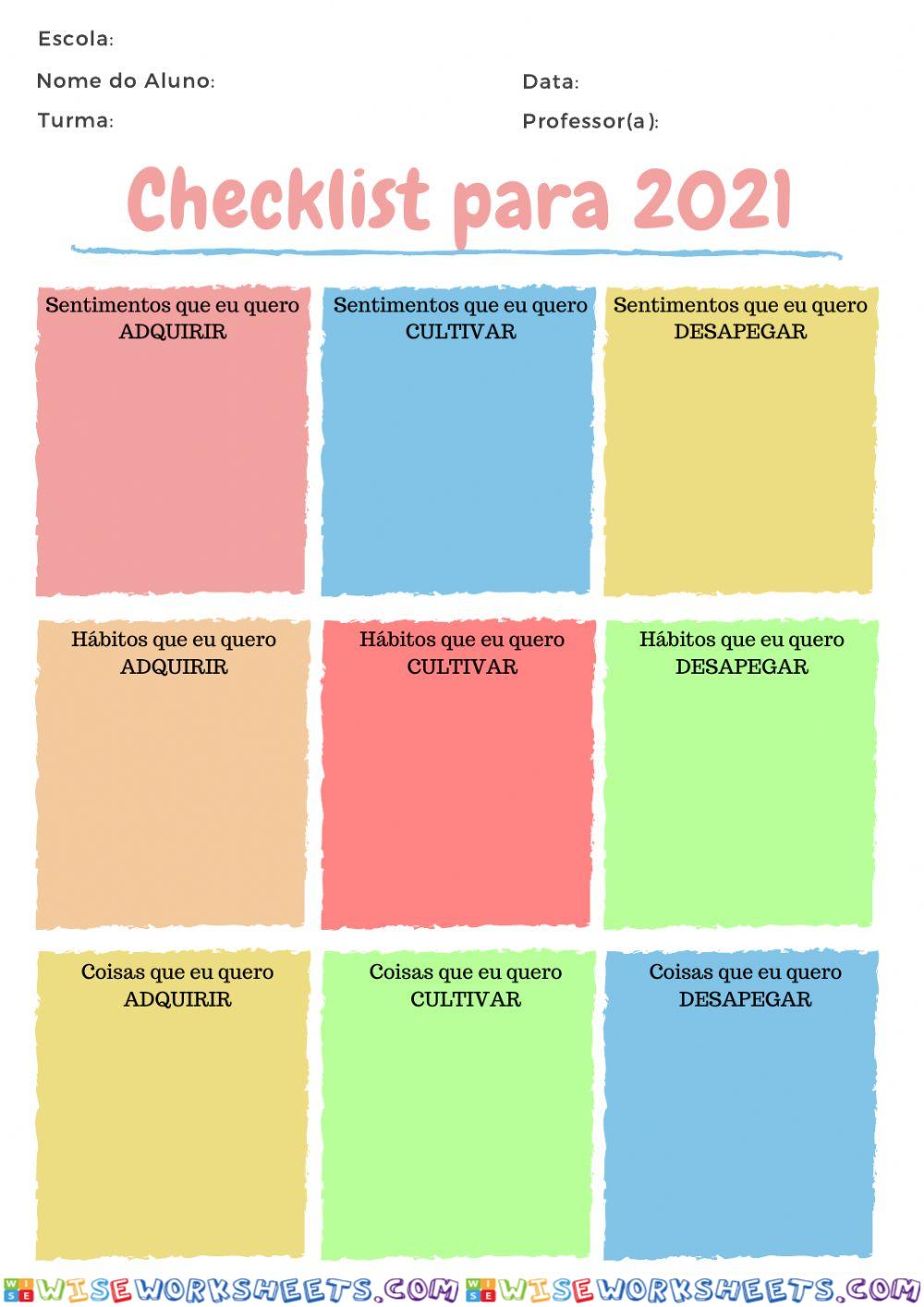 Checklist 2021