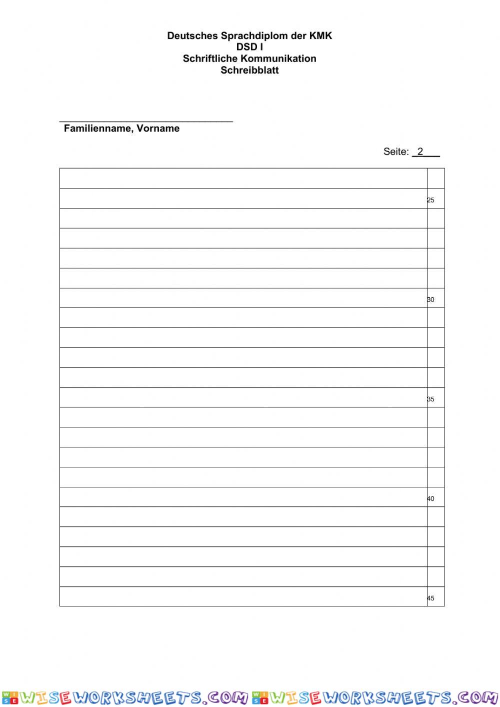 worksheet