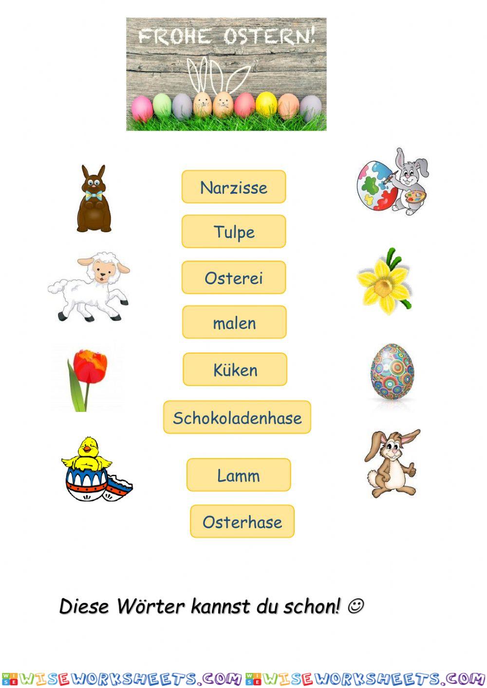 Ostern - wort-bild zuordnung