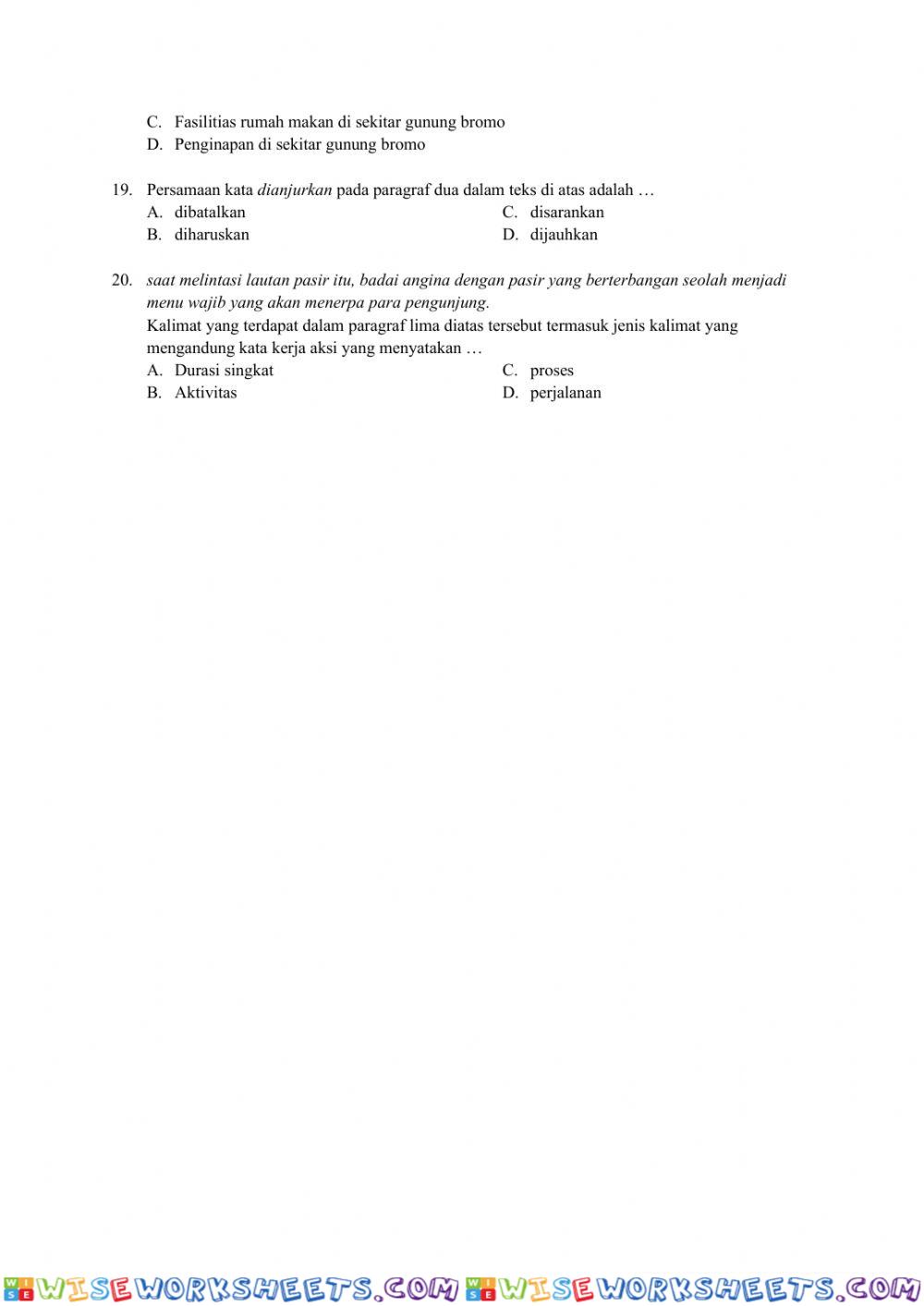 worksheet