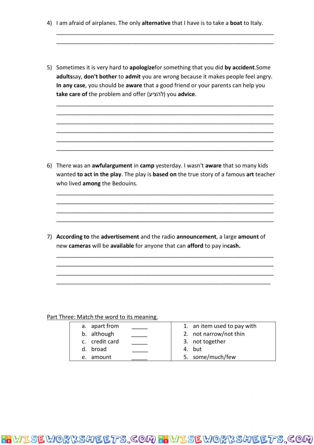 worksheet