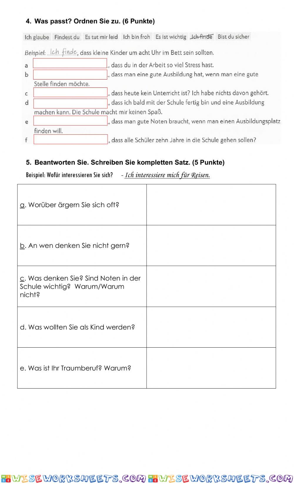 worksheet