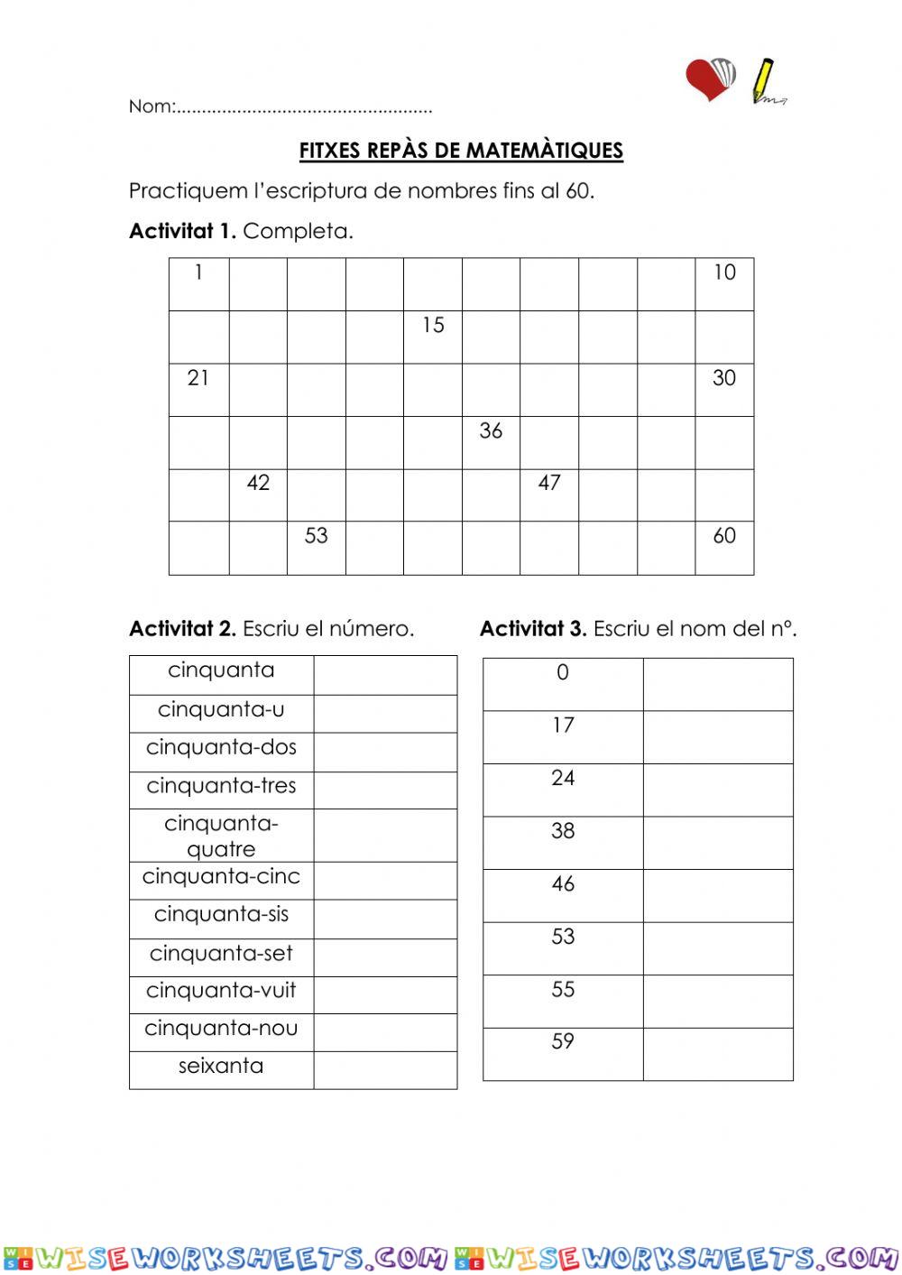 worksheet