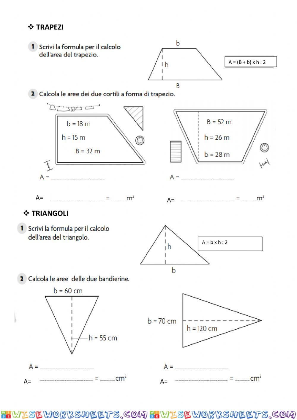 Area Trapezio e Triangolo