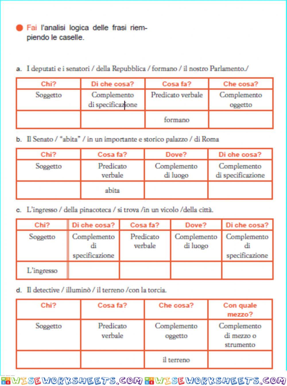 ANALISI LOGICA INTERATTIVA 1