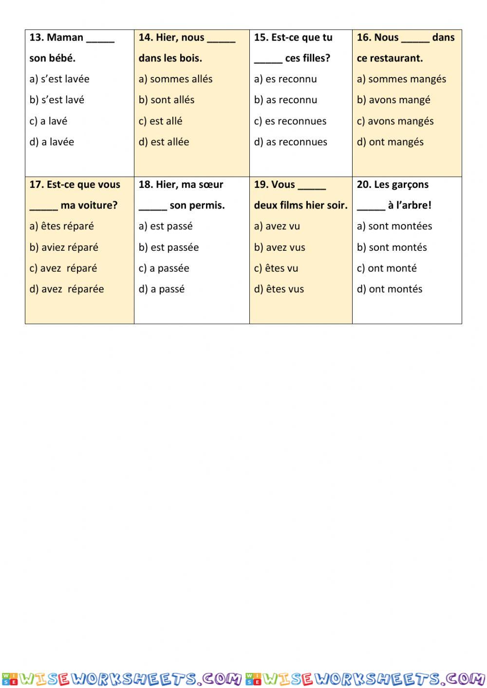 worksheet