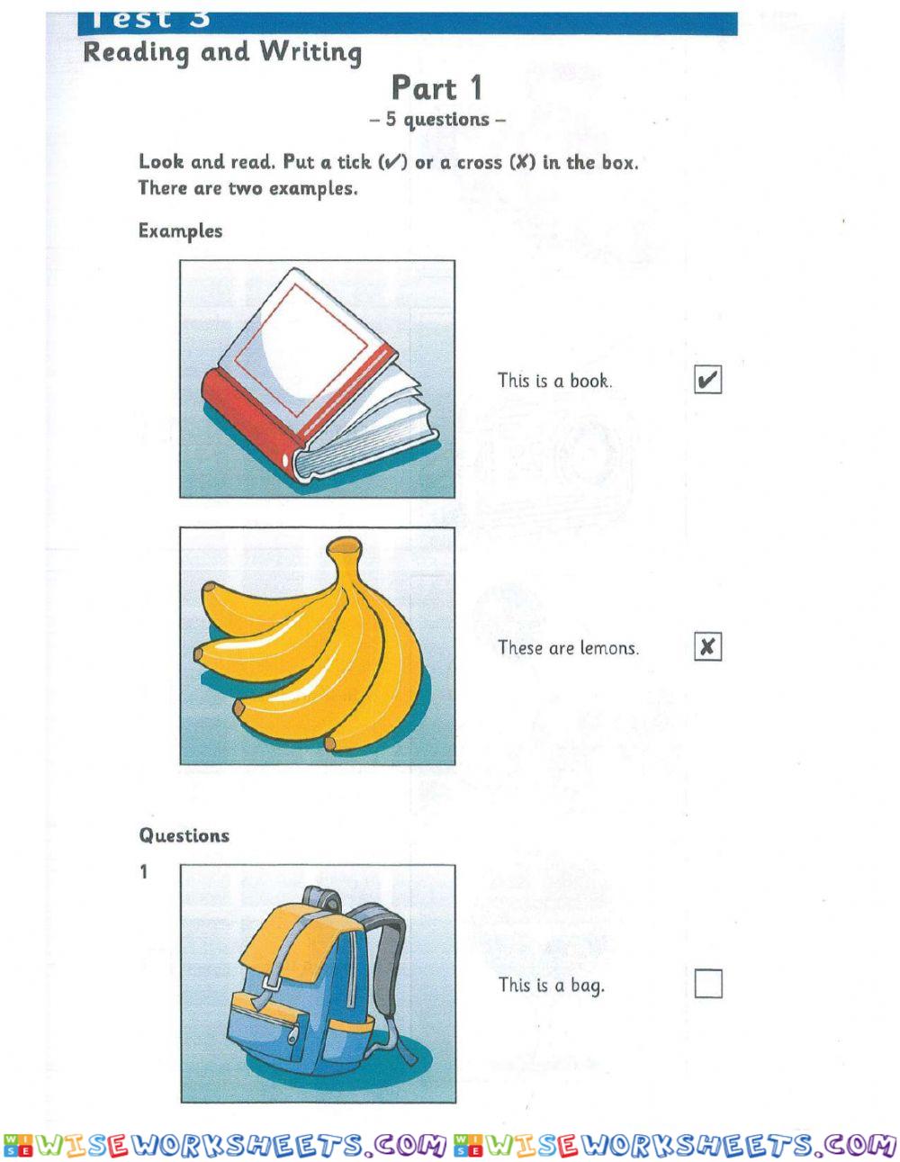 Reading&Writing Test 3 Starters 3 Auth. Exam Papers - Starters Revised
