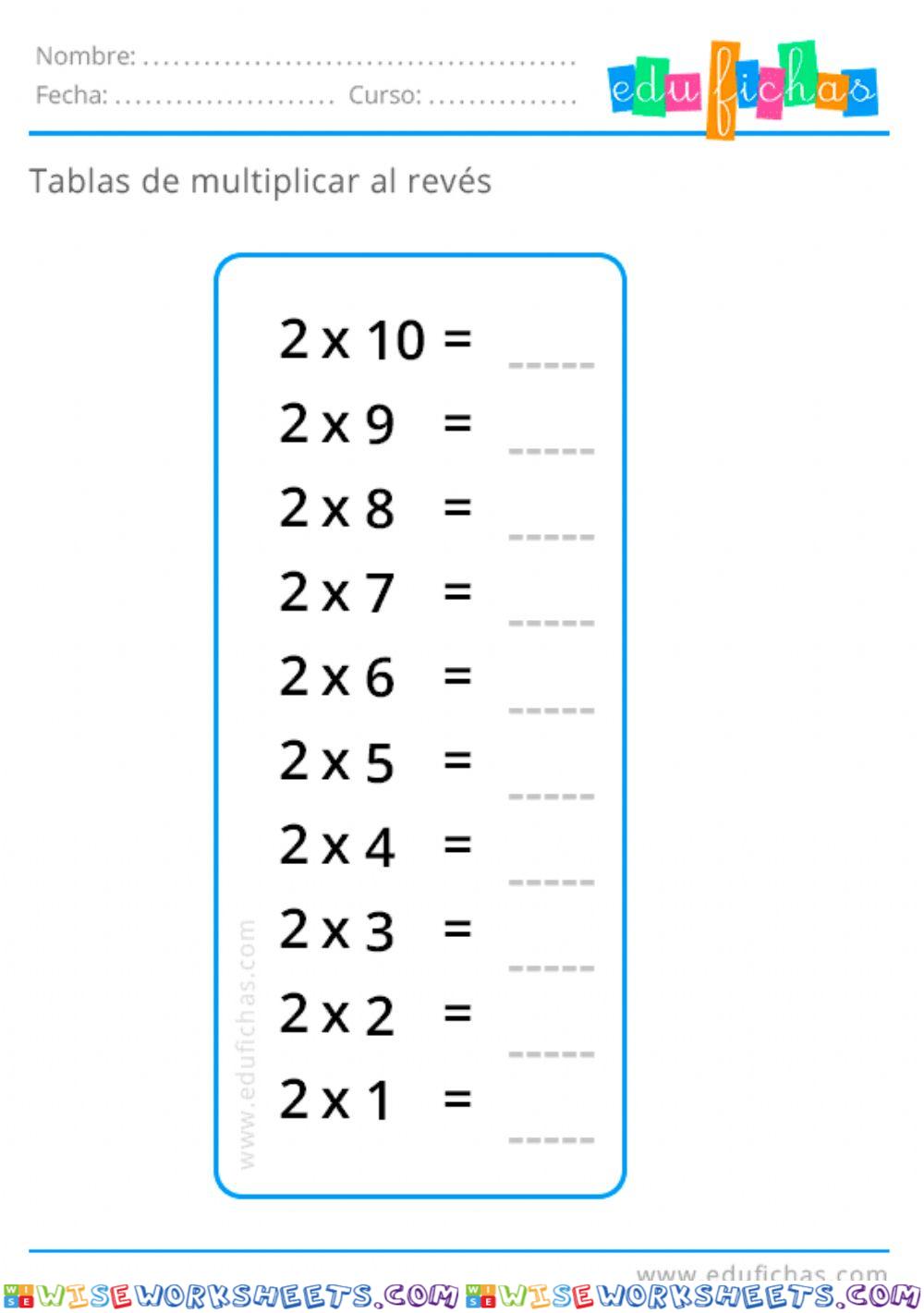 Tabla del 2