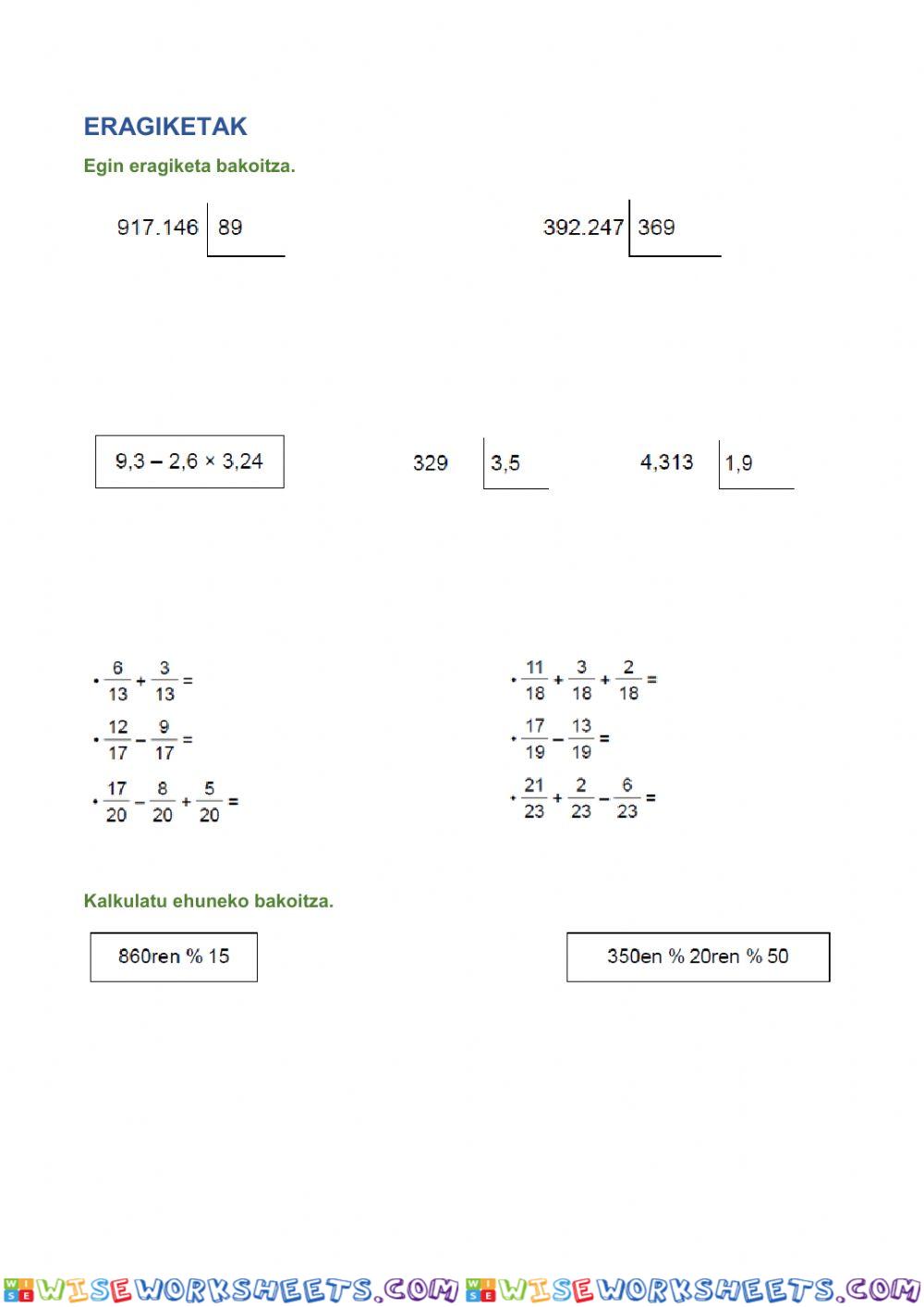 worksheet