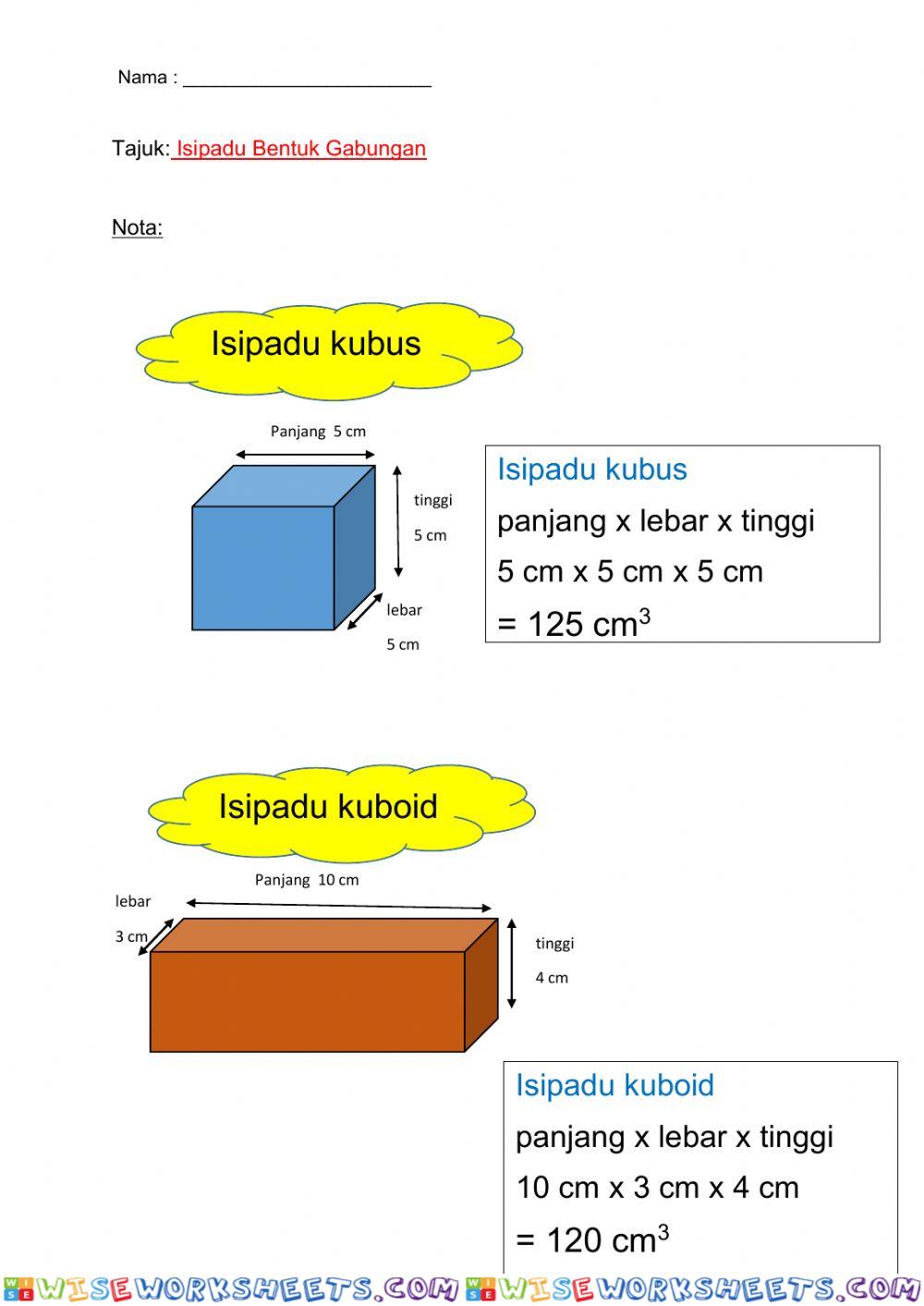 Matematik Tahun 5 - Isipadu Bentuk Gabungan