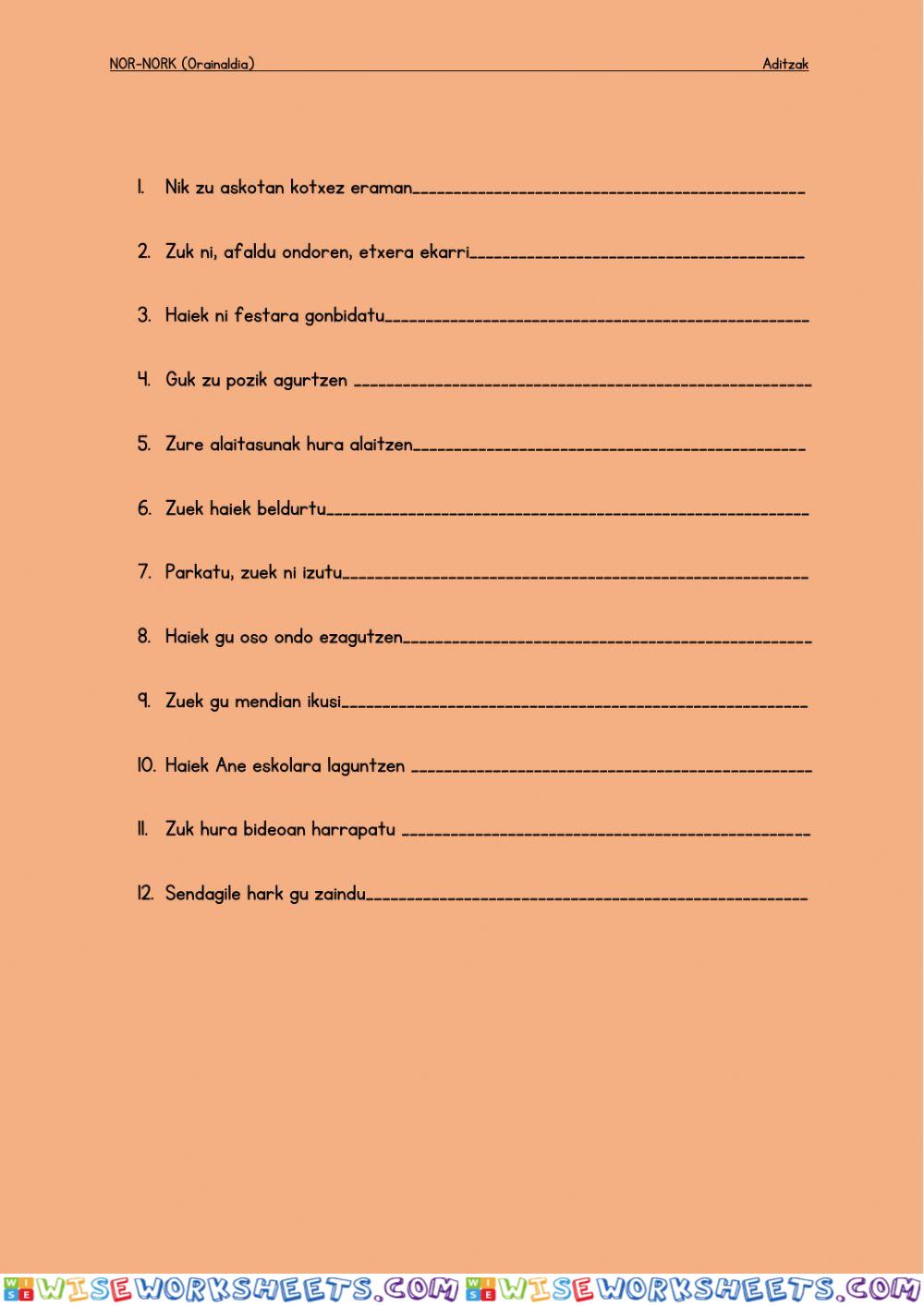 worksheet