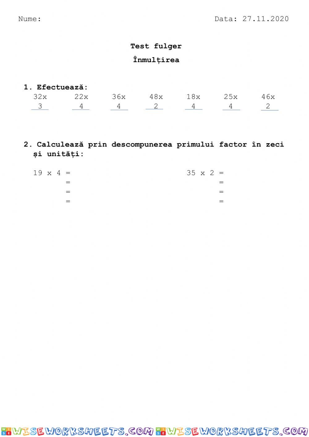 Inmultirea ab x c