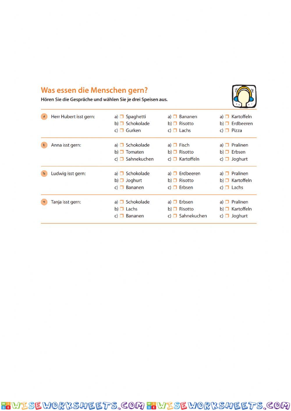 Was essen die Menschen gern?