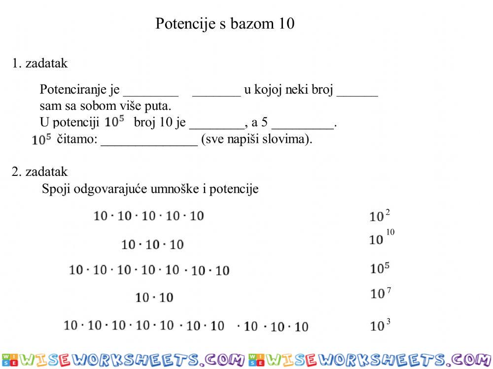 Potencije s bazom 10