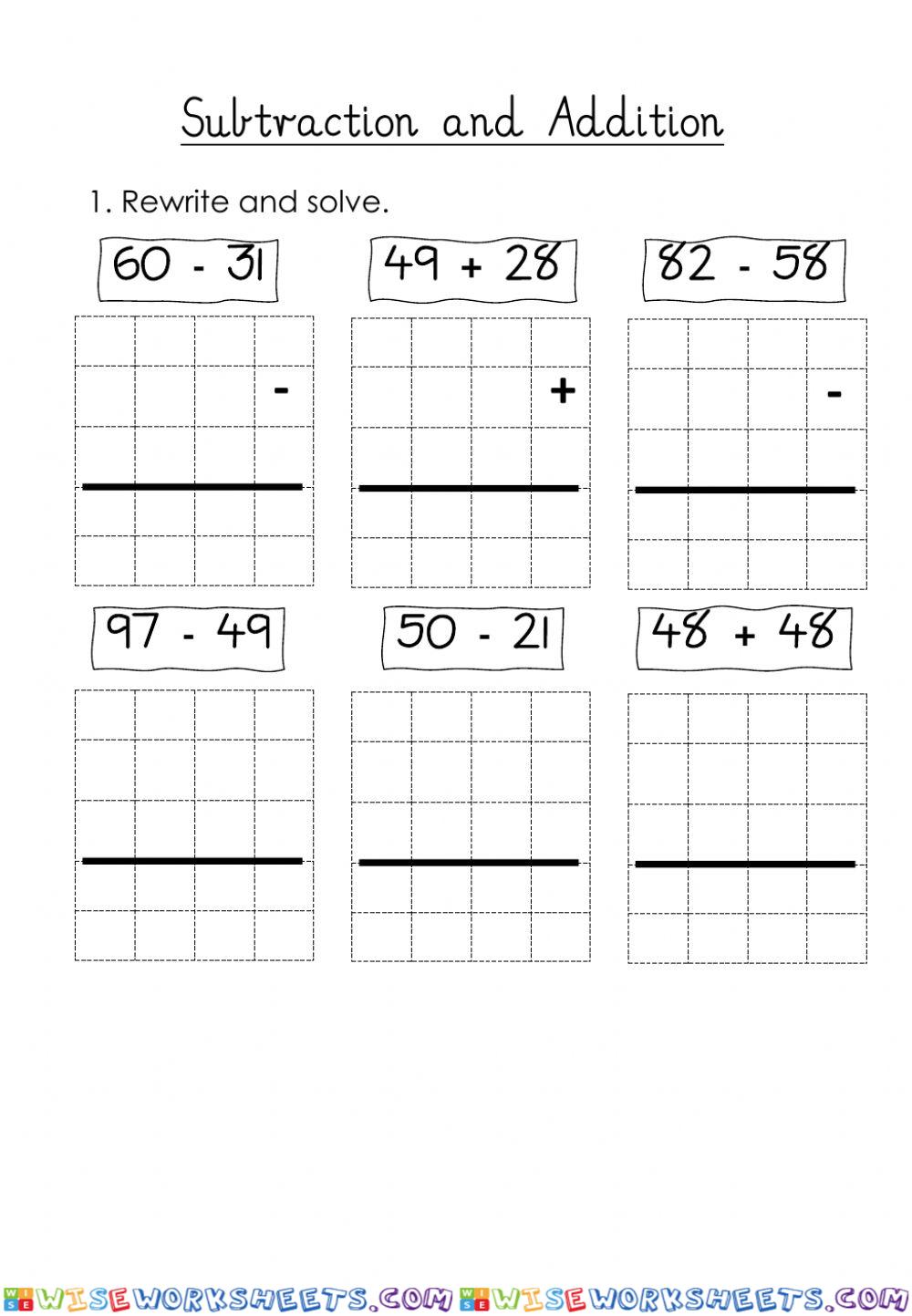 Subtraction and addition