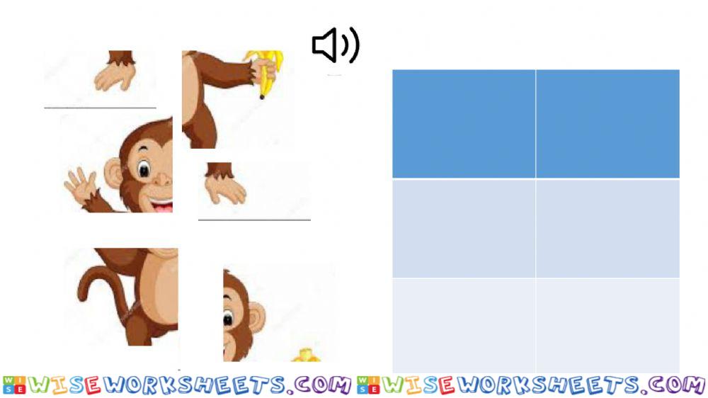 Puzzle of monkey