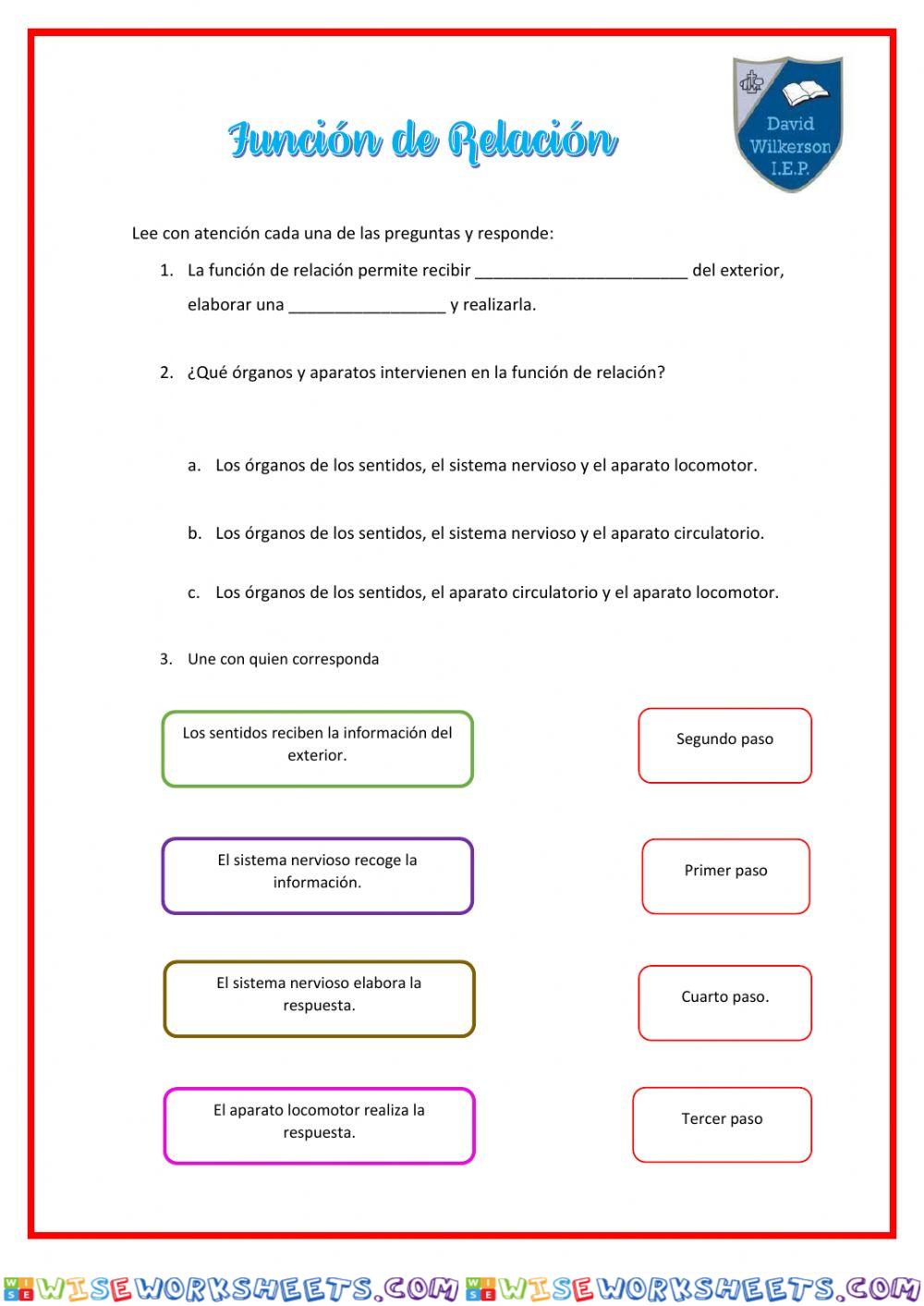 Función de relación 4to grado