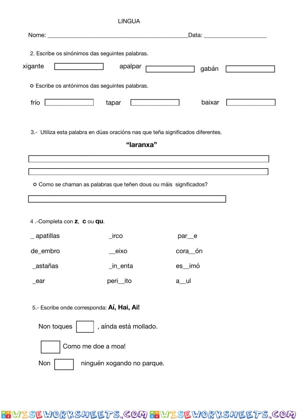 worksheet