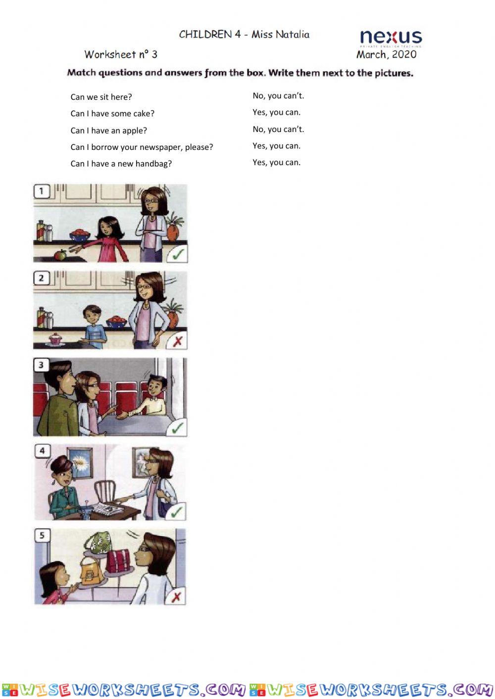 Children 4 worksheet 3