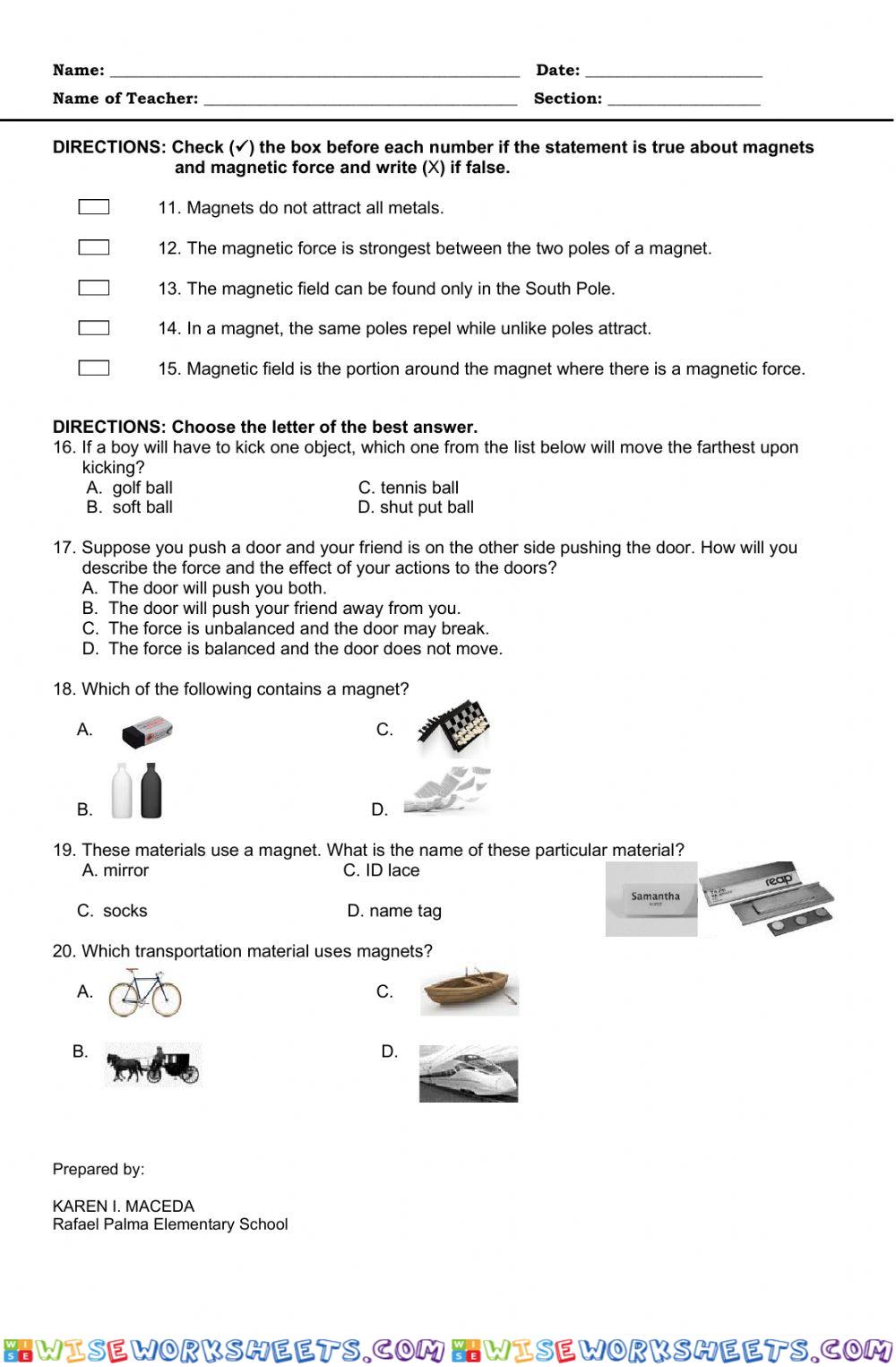 worksheet
