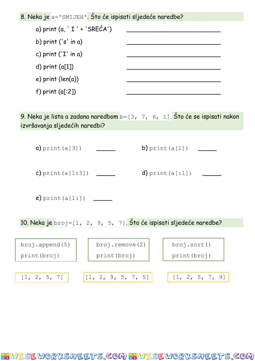 worksheet