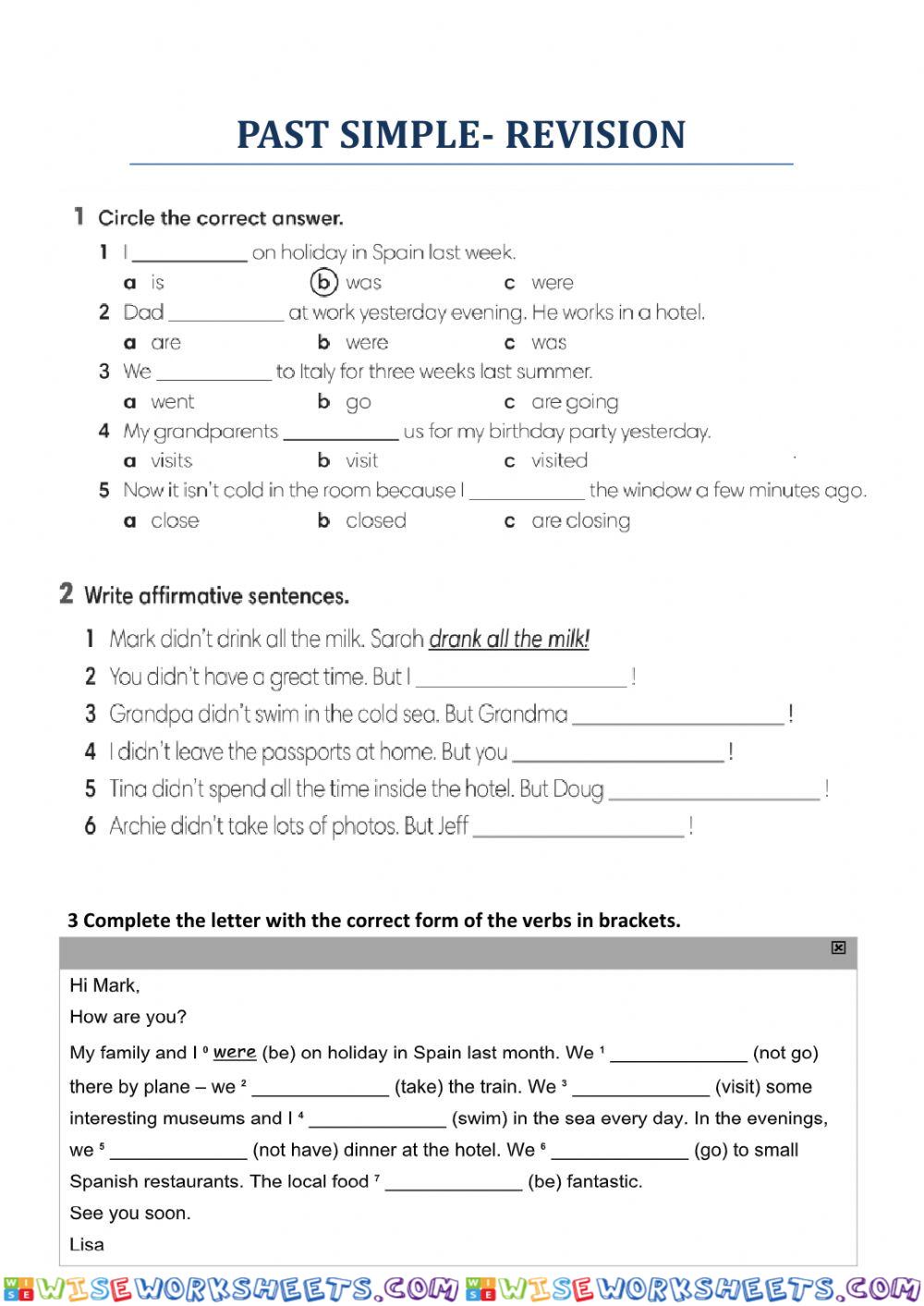 Past Simple Revision
