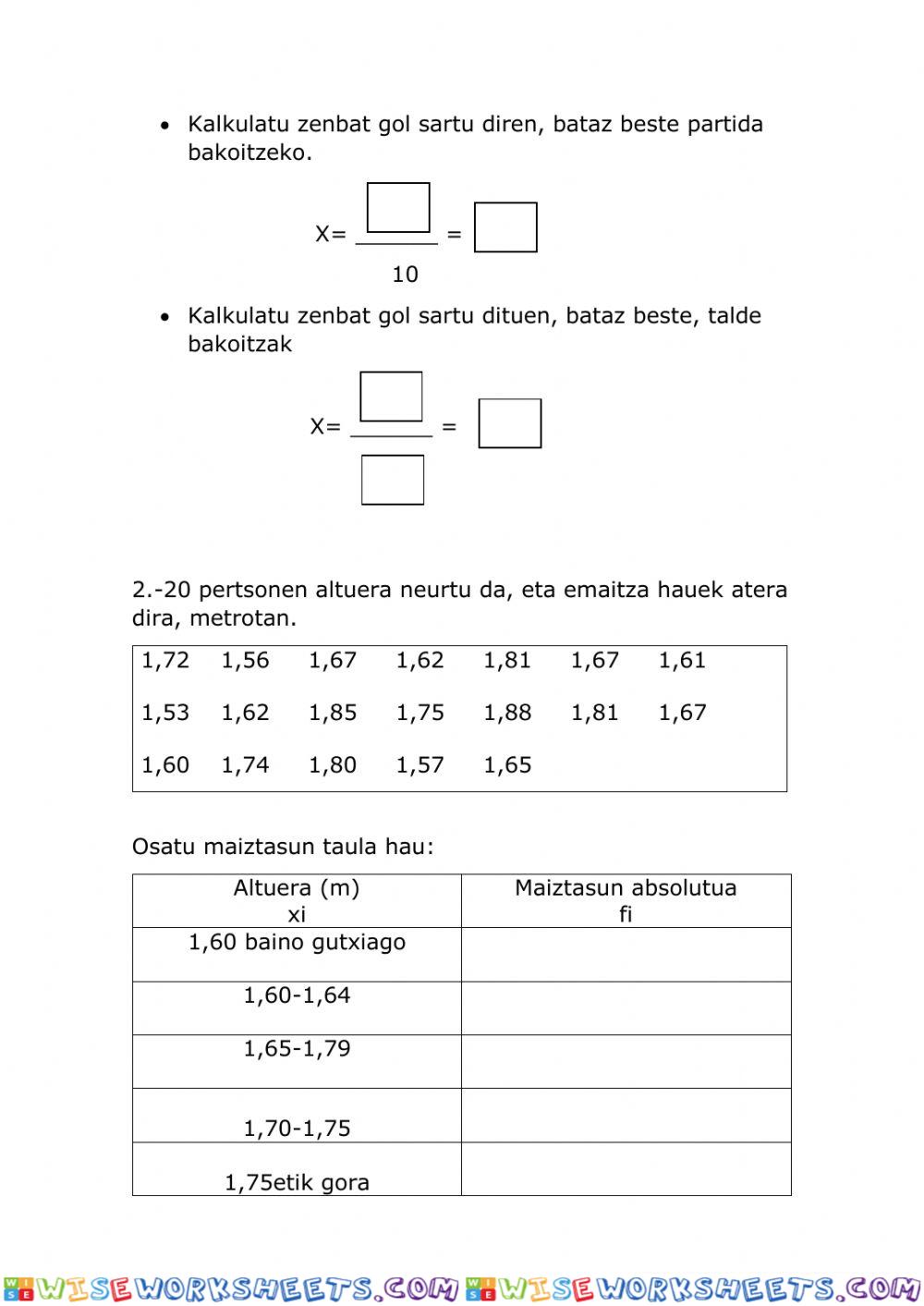 worksheet