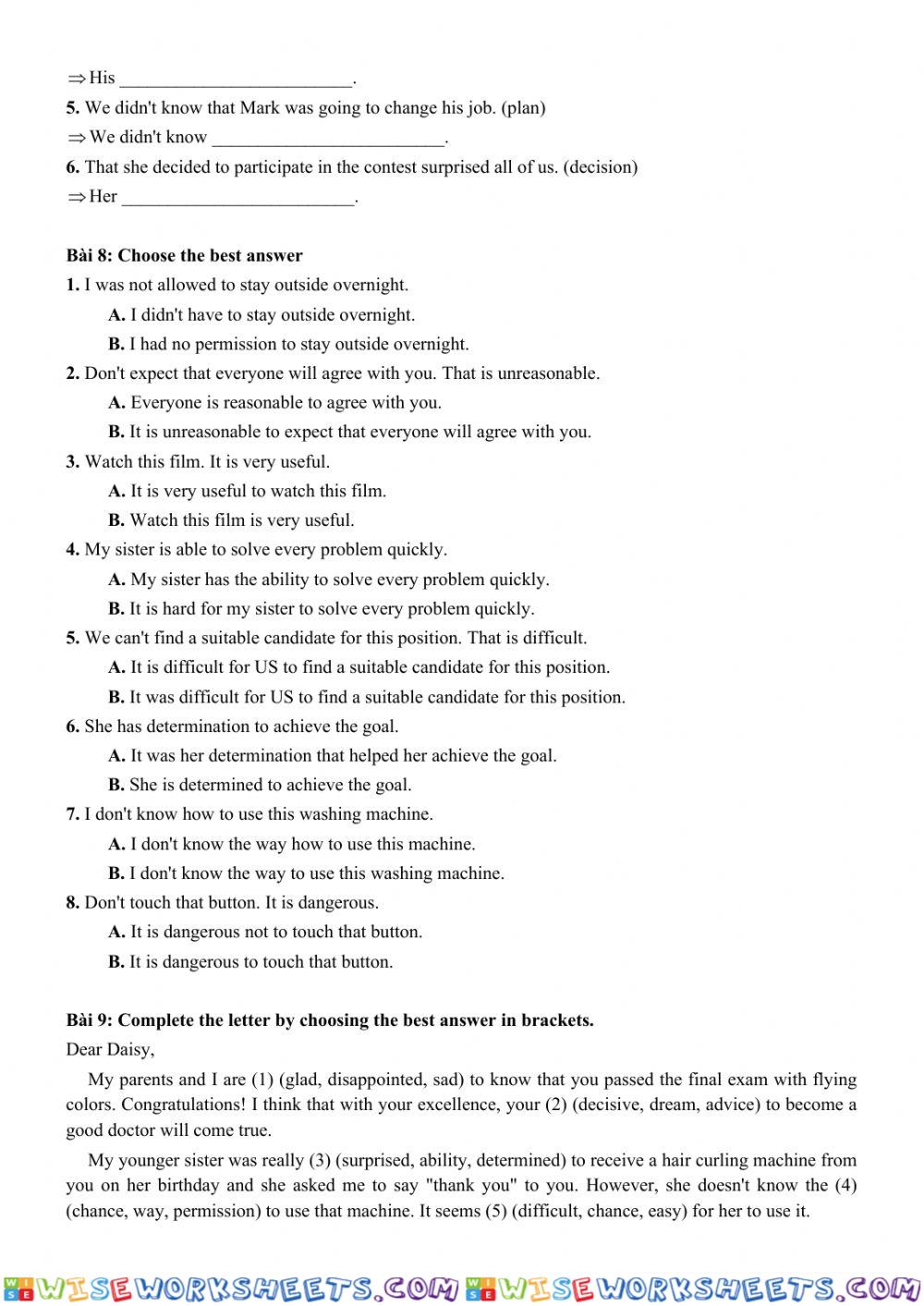 worksheet