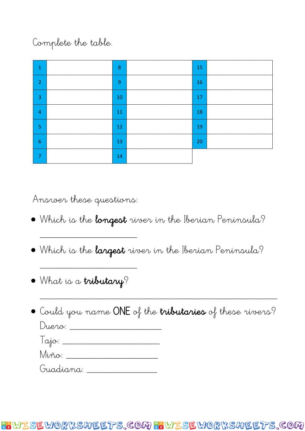 worksheet