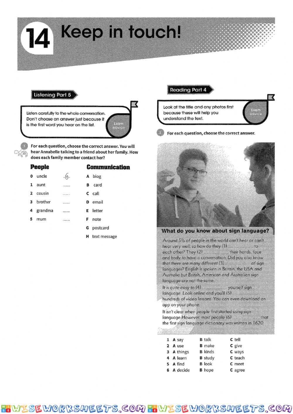 Complete key for schools unit 14