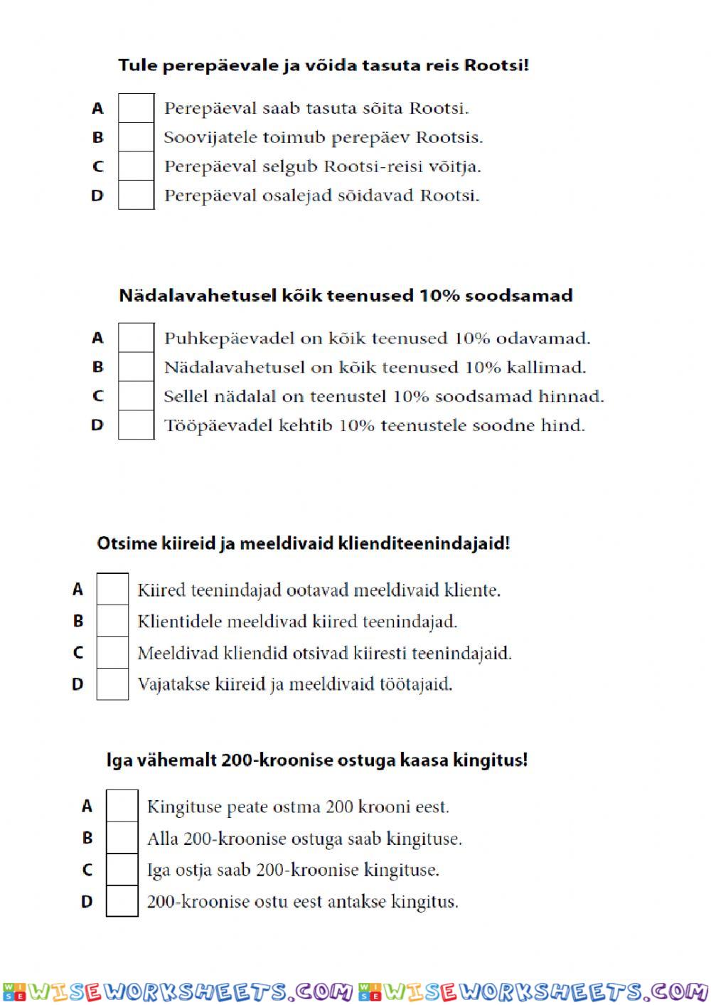 worksheet