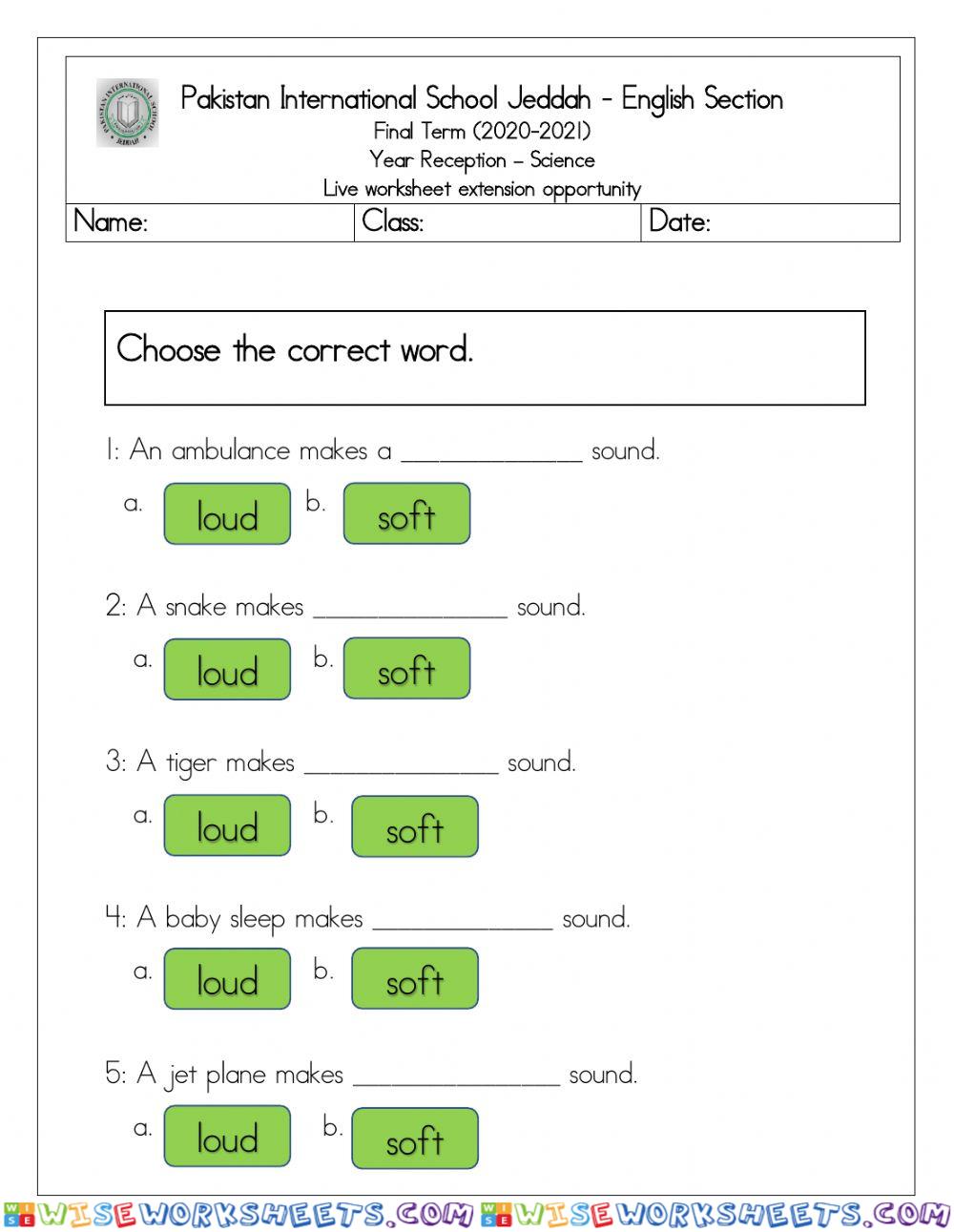 Science live worksheet 1 extension opportunity