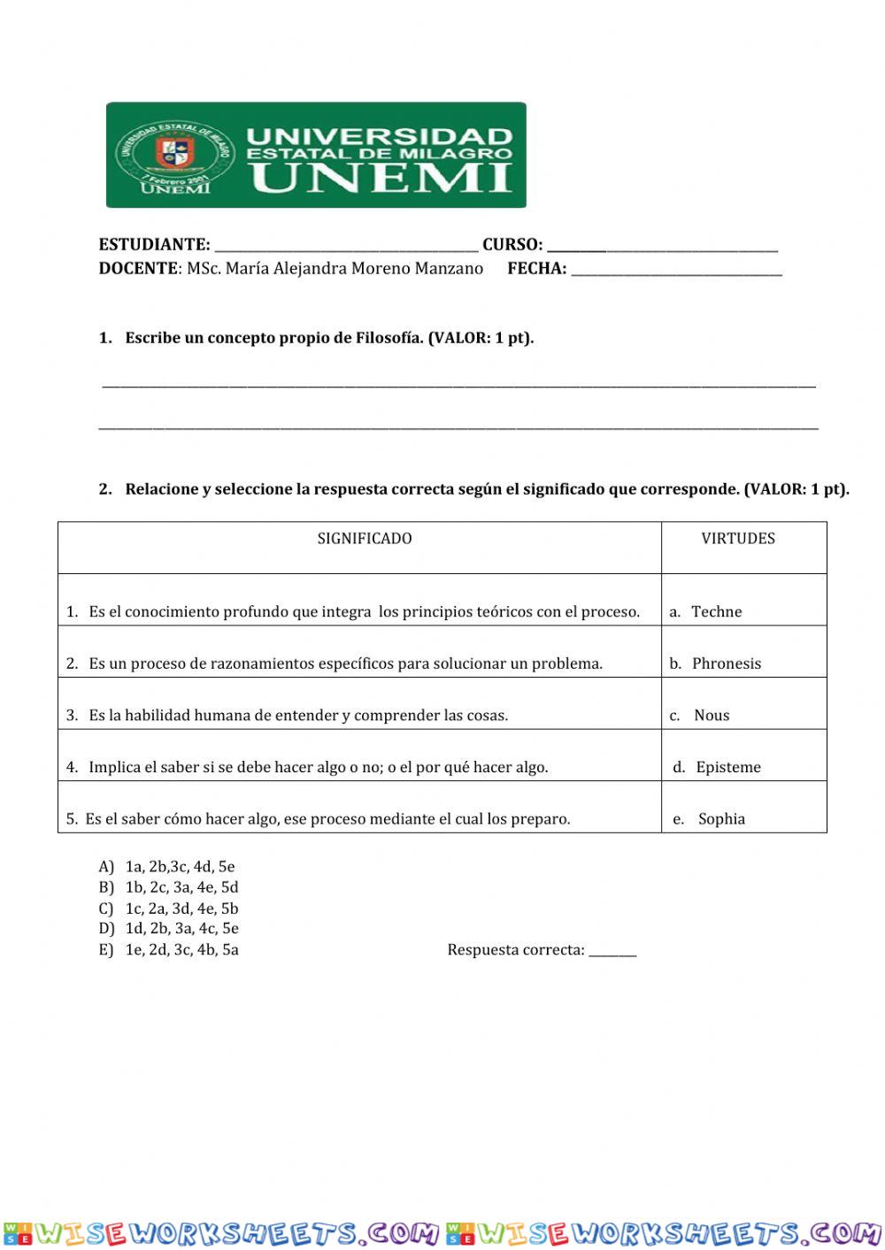 Filosofía e Historia de la Educación. Tema 1. MSc. María A Moreno M