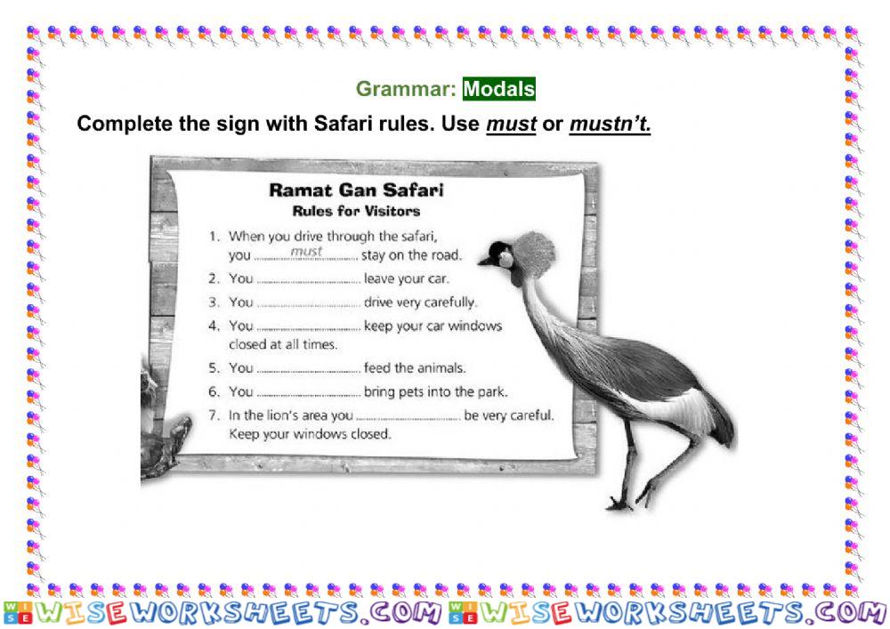 Modals Safari Rules