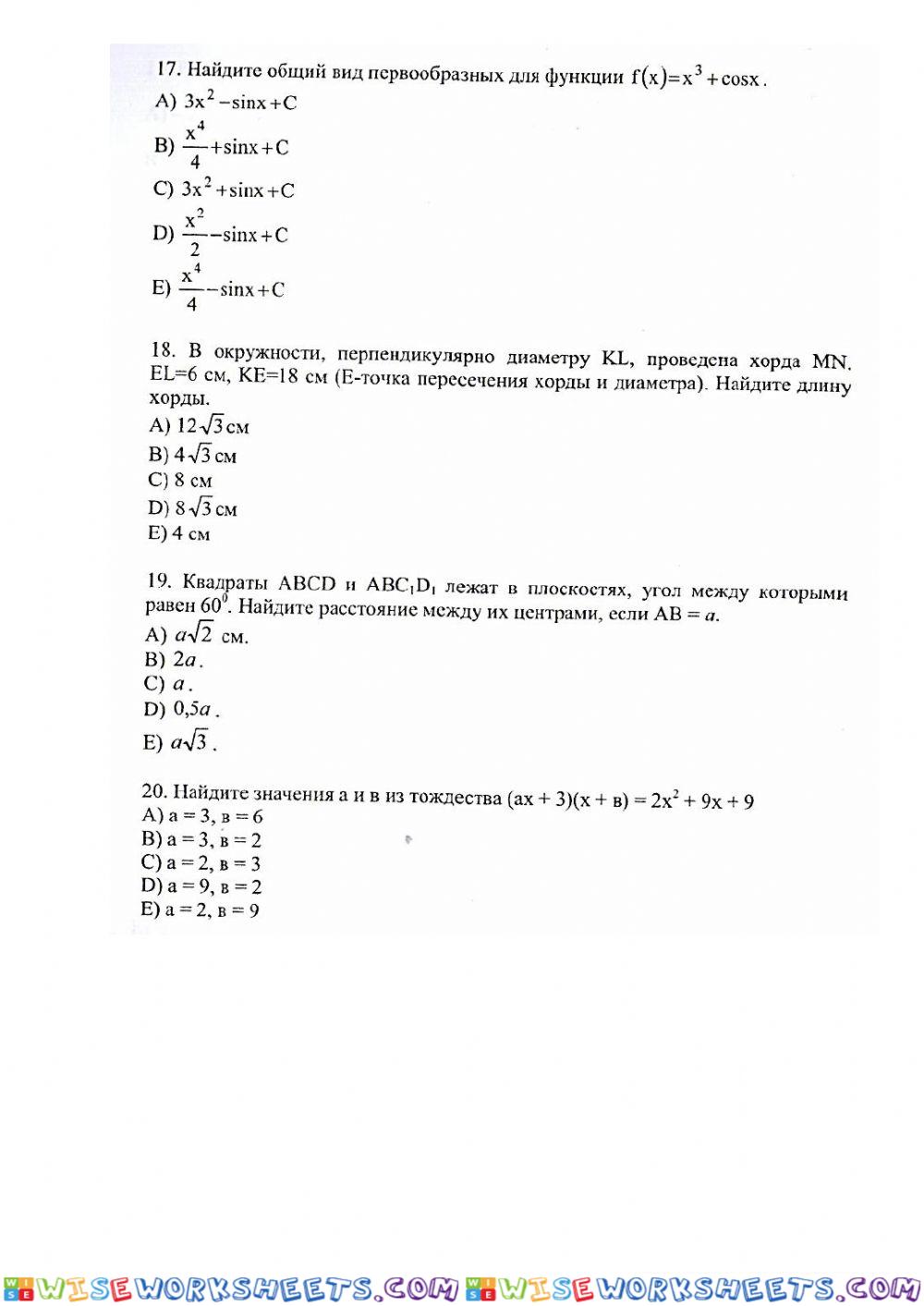 worksheet