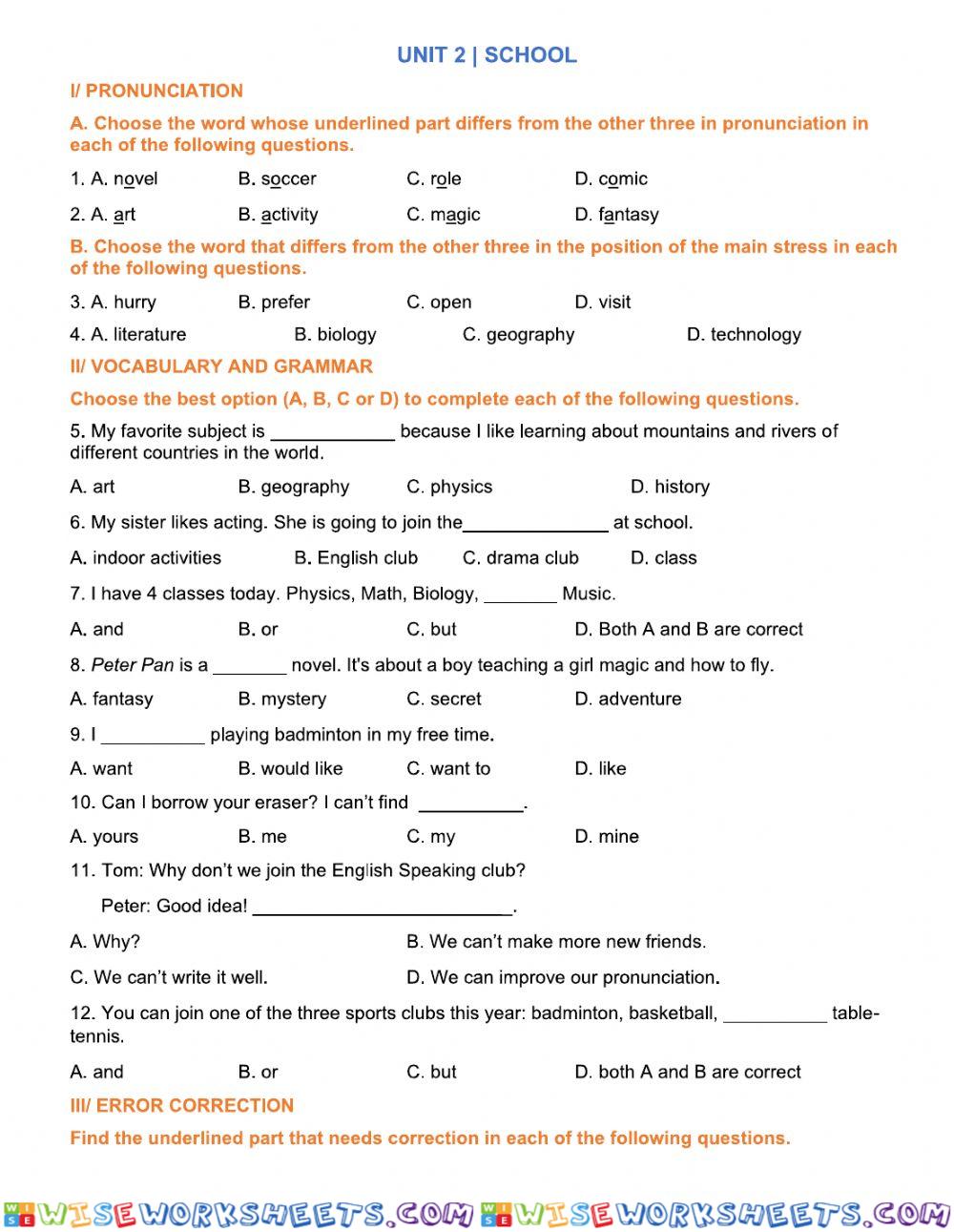 worksheet